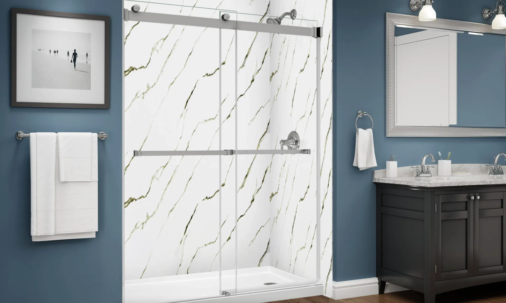 Modern renovated shower